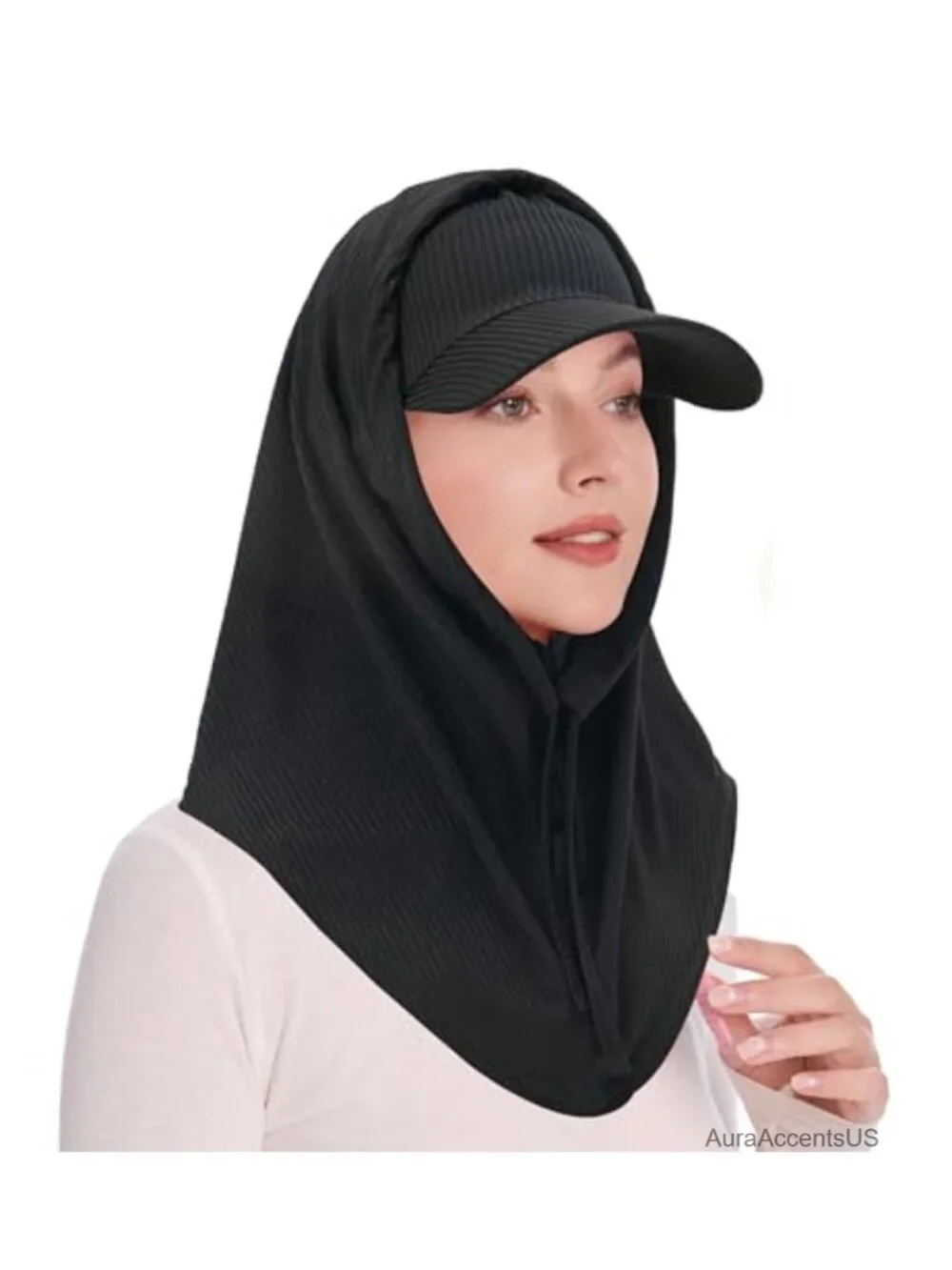Women's Polyester Balaclava Hood Hat with Detachable Visor for Cycling Hiking